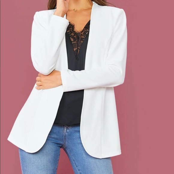 white blazer jacket coat work office business - Picture 2 of 3